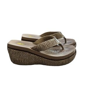 Volatile Women’s Woven Raffia Thong Wedge